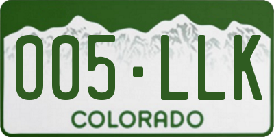 CO license plate 005LLK