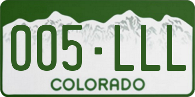 CO license plate 005LLL
