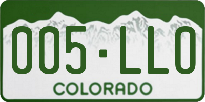 CO license plate 005LLO