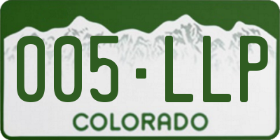 CO license plate 005LLP