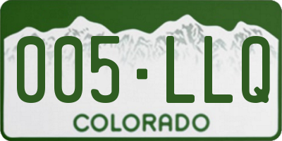 CO license plate 005LLQ