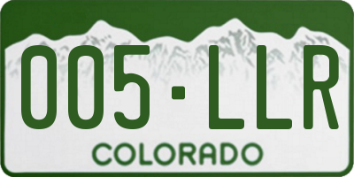 CO license plate 005LLR