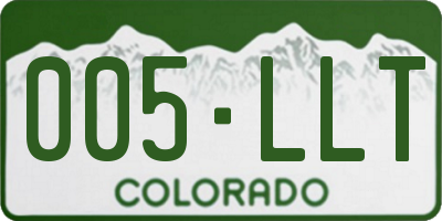 CO license plate 005LLT