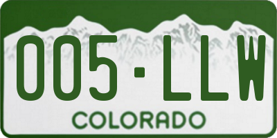 CO license plate 005LLW