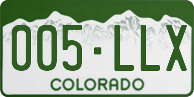 CO license plate 005LLX