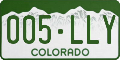 CO license plate 005LLY
