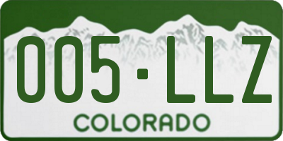 CO license plate 005LLZ
