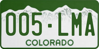 CO license plate 005LMA
