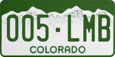 CO license plate 005LMB