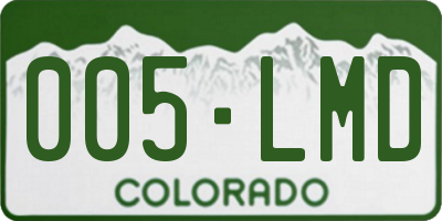 CO license plate 005LMD