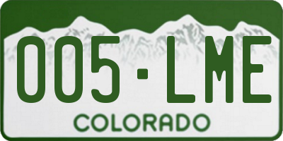 CO license plate 005LME