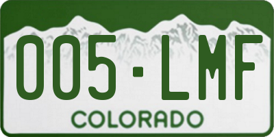 CO license plate 005LMF