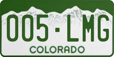 CO license plate 005LMG