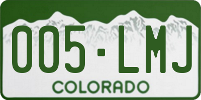CO license plate 005LMJ