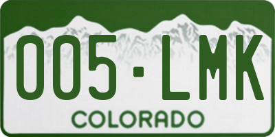 CO license plate 005LMK