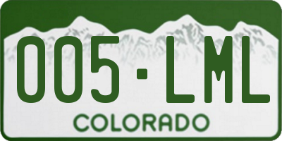 CO license plate 005LML