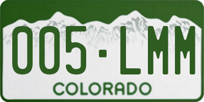 CO license plate 005LMM