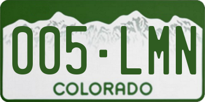 CO license plate 005LMN