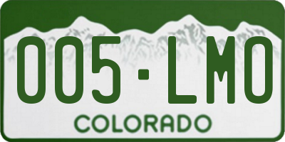 CO license plate 005LMO