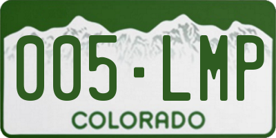 CO license plate 005LMP