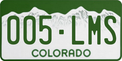 CO license plate 005LMS
