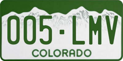 CO license plate 005LMV
