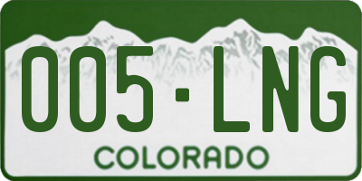 CO license plate 005LNG