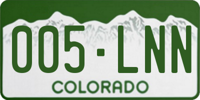 CO license plate 005LNN