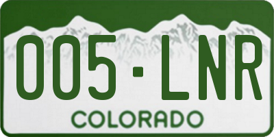 CO license plate 005LNR