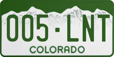 CO license plate 005LNT
