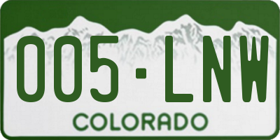 CO license plate 005LNW