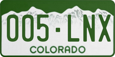 CO license plate 005LNX
