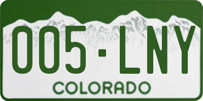 CO license plate 005LNY