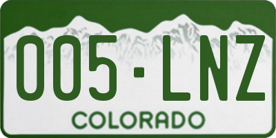 CO license plate 005LNZ