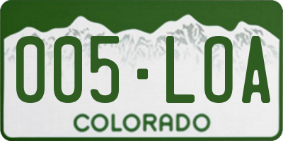 CO license plate 005LOA