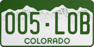 CO license plate 005LOB