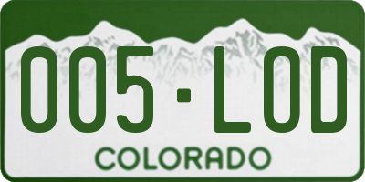 CO license plate 005LOD