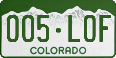 CO license plate 005LOF
