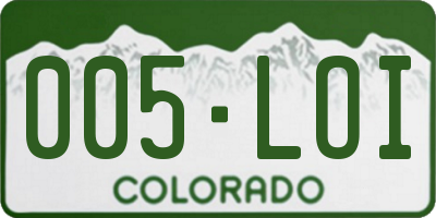 CO license plate 005LOI