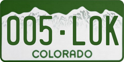 CO license plate 005LOK