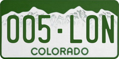 CO license plate 005LON
