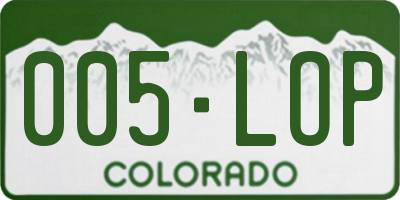 CO license plate 005LOP