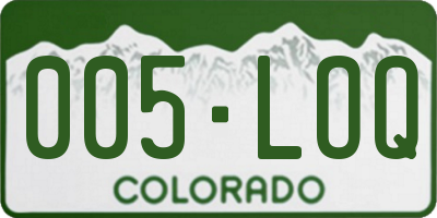 CO license plate 005LOQ