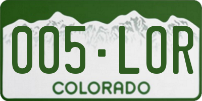 CO license plate 005LOR