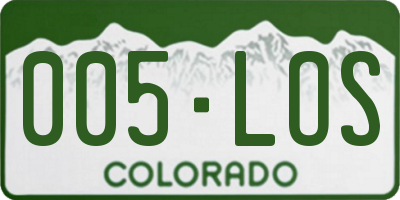 CO license plate 005LOS
