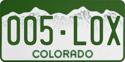 CO license plate 005LOX