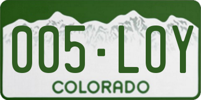 CO license plate 005LOY