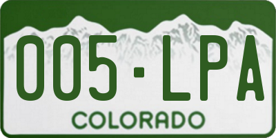 CO license plate 005LPA