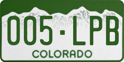 CO license plate 005LPB