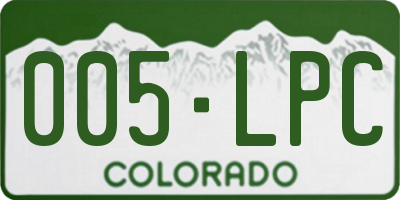 CO license plate 005LPC